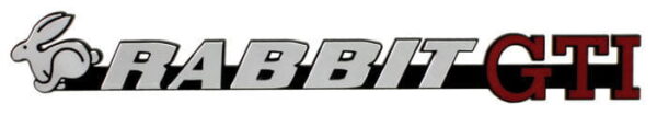 EMBLEMAT ZNACZEK NAPIS RABBIT GTI