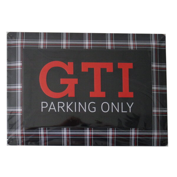 SZYLD BLASZANY METALOWY 30X40 VW GTI PARKING ONLY